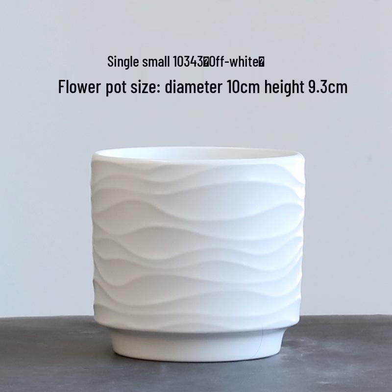 Nordic Minimalist Ceramic Flower Pot with Tray for Phalaenopsis, Orchid, and Succulent Plants