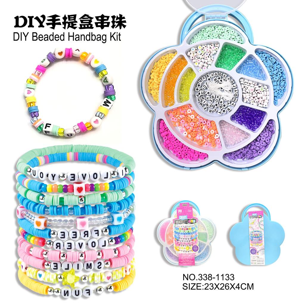 DIY Friendship Bracelet Making Kit with Clay Beads for Kids, Creative Handmade Jewelry Craft Set Educational Toy Gift Box for Girls Birthday