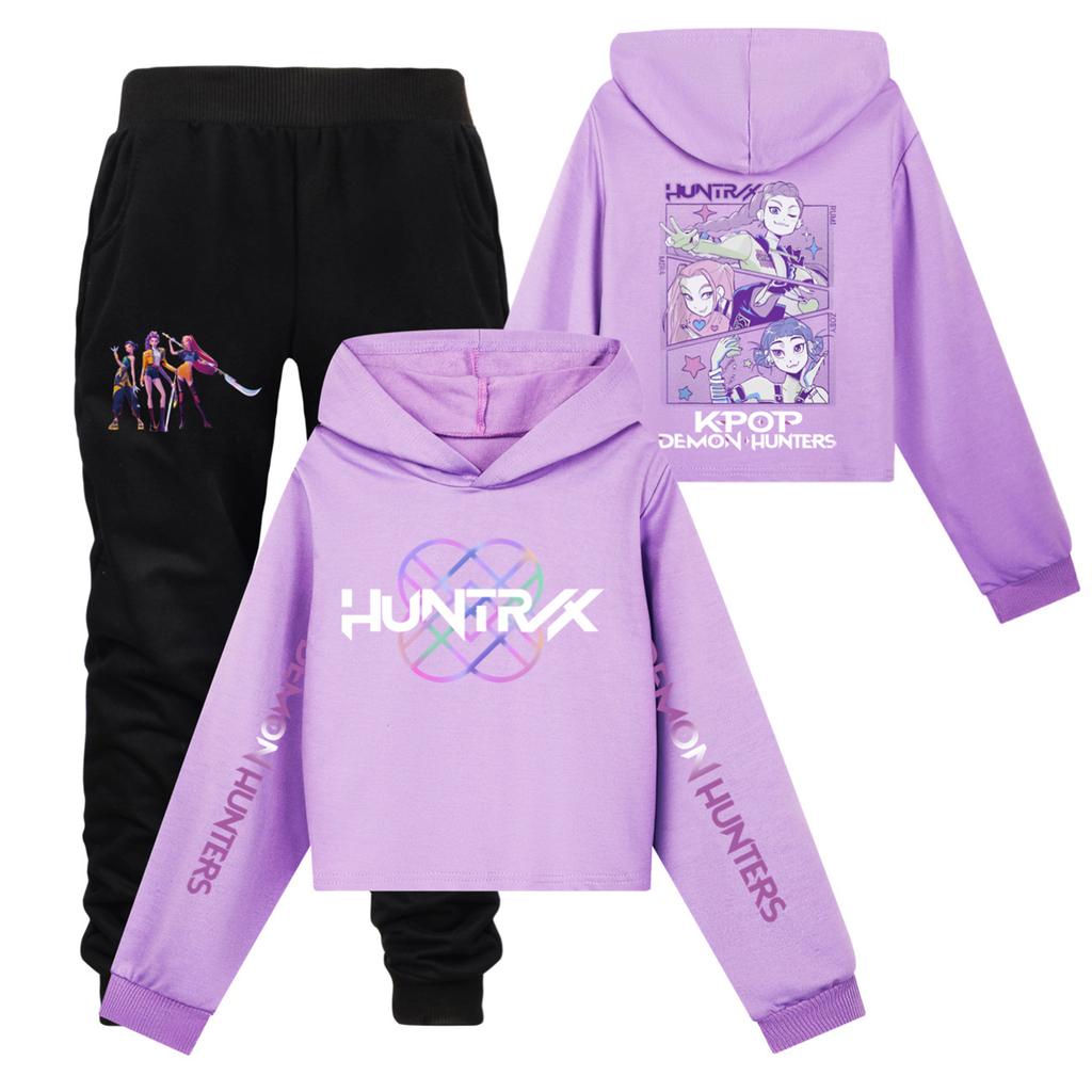 Children's Hooded Top And Pants Two-piece Tracksuit Set Long-sleeved Printed Clothing Set