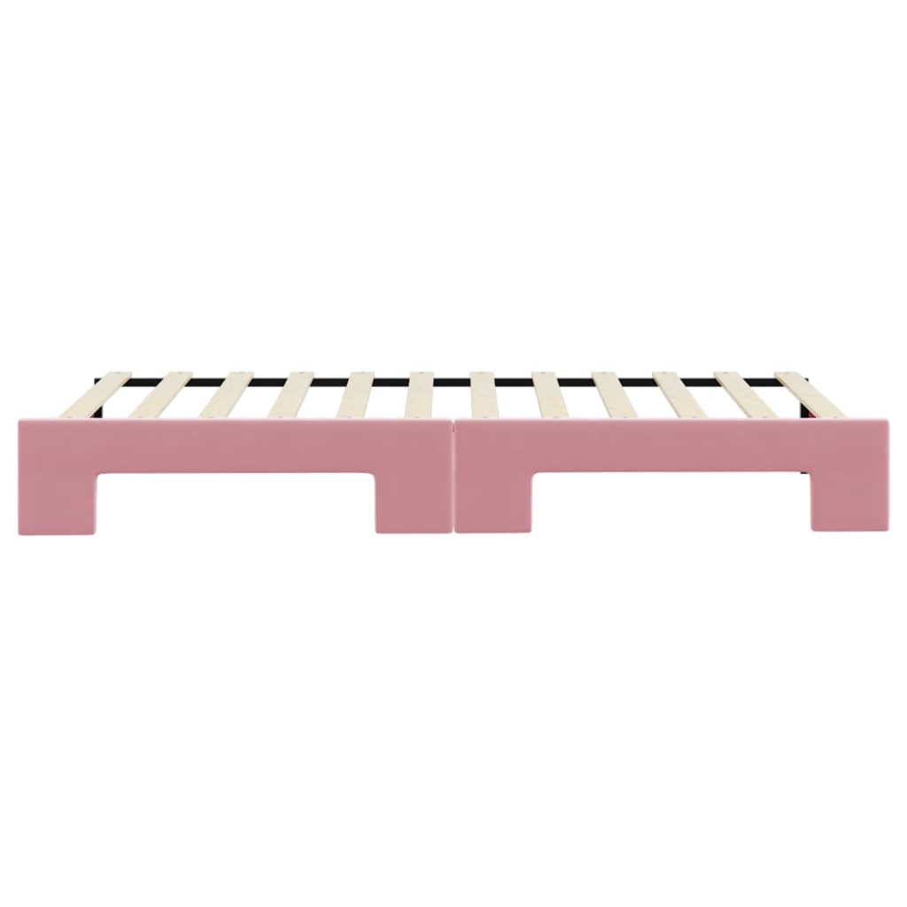 Daybed Extendable Pink 90x200 cm Velvet