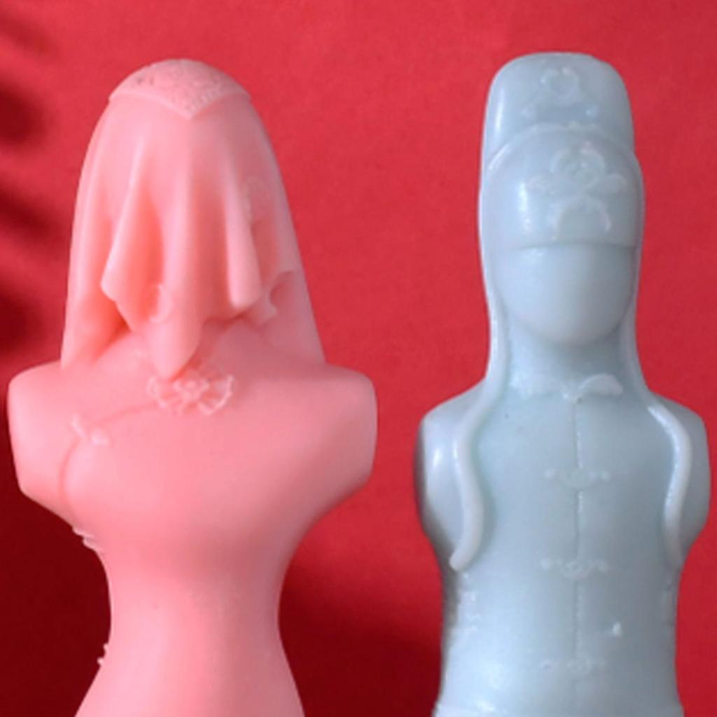 Braut/Bräutigam Skulptur Kerzenform Lebensmittelqualität Silikon Antihaft für DIY Kerzen Gips Handgemachte Ornamente Resin Gießen