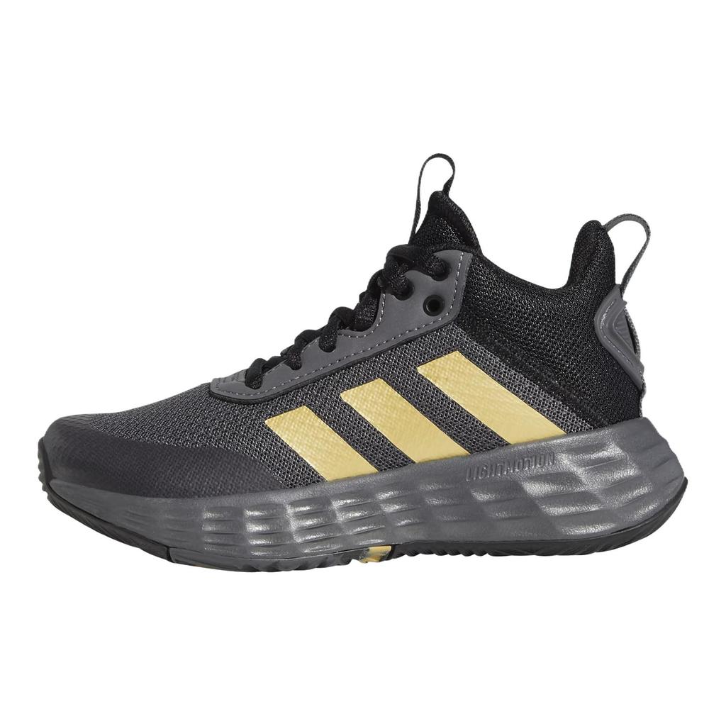 New Adidas OwnTheGame 2.0 K Anti Slip Wear Resistant Mid Top Children's Basketball Shoes Gray Black Kids' GZ3381