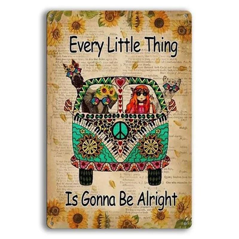 Camping Car Beach Summer Peace Bus Vintage Tin Sign Metal Decoration Poster Plaque Bar Garage Home Wall Plate Art Signs Decor