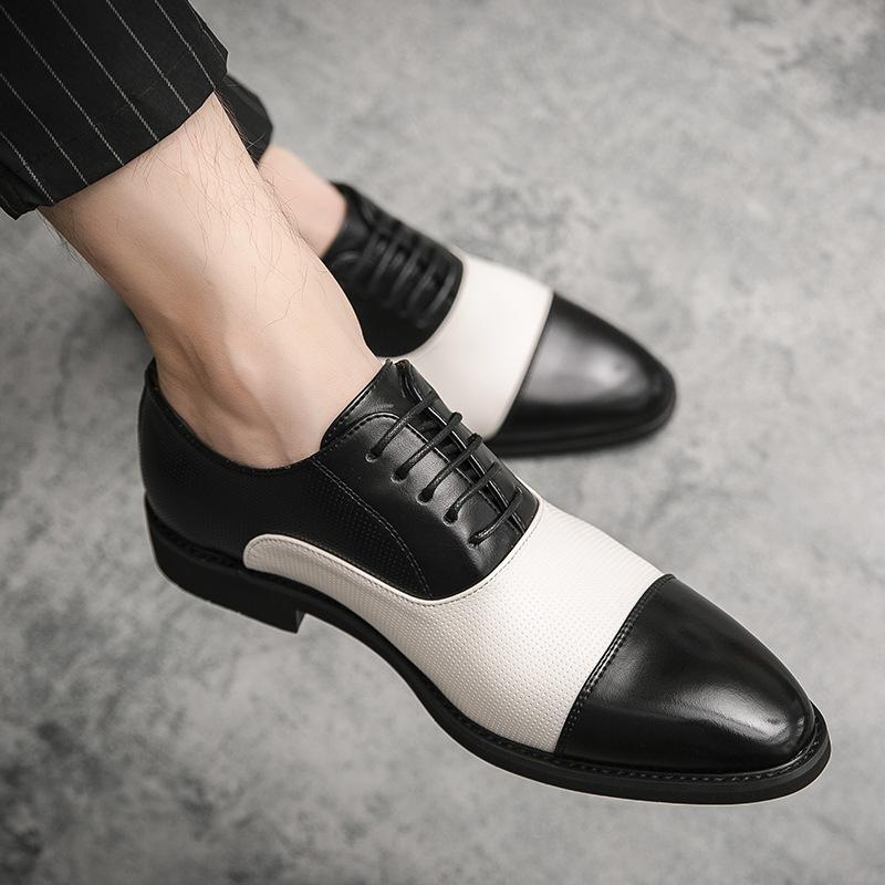 2024 Pointed Toe Men Dress Shoes Fashion Business Casual Shoes British Style Big Size 48 Party Wedding Footwear