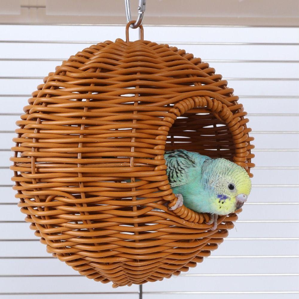 Comfortable Woven Bird Nest Wear-resistant Hanging Hammock Bed Bird Hammock for Cage  Bird Breeding