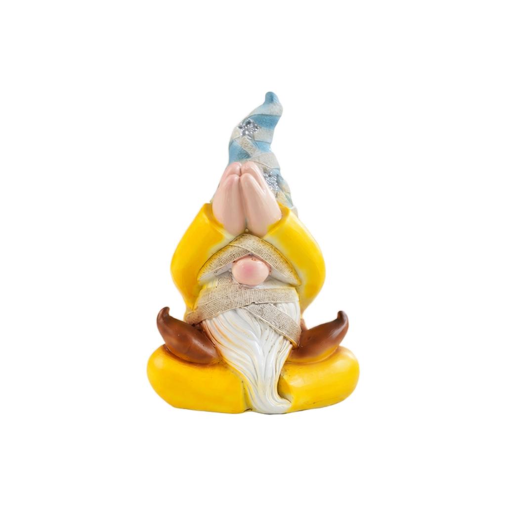 Garden Gnome Statue Halloween Decoration Resin Gnome Figurine Sitting Pose Pumpkin Elf Ornament Outdoor Indoor Display
