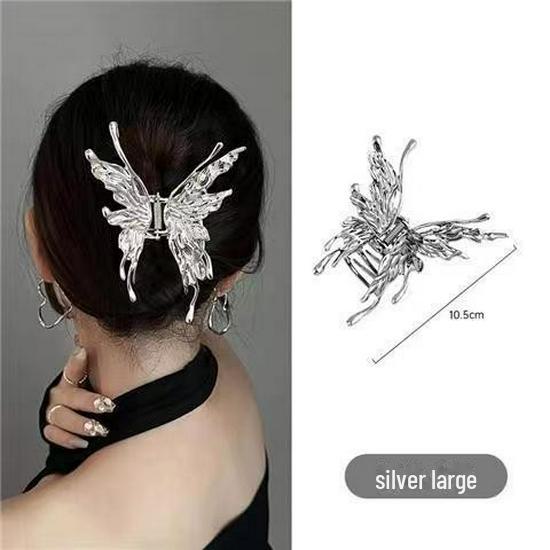 Dámská velká stříbrná spona do vlasů 2024 na léto