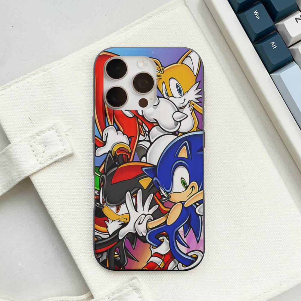 

Anime S-Sonic H-HedgehogES For IPhone 16 15 14 13 12 11 17 Pro Max Plus Wave Corrugated Phone Case Anti Drop Cover iPhone 16 plus