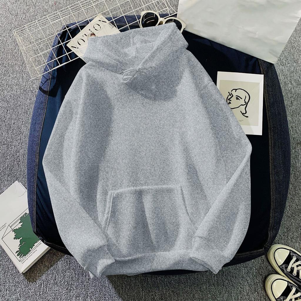 Ladies' Casual And Fashionable Solid Color Long Sleeved Hooded Warm Shirt Loose And Comfortable Hoodie