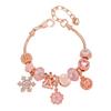 Luxury Rose Gold Sakura Snowflake Beaded Bracelet - Valentine's Day Gift