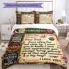Love Letter Dad Bedding Set,Breathable Duvet Cover with Pillowcases,Soft Bed Linen for Bedroom Home Decoration,Perfect Festival Birth