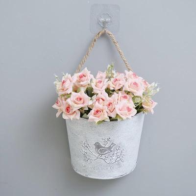 American Country Wrought Iron Flower Basket Wall Decoration