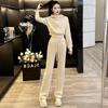 Women's Plush Hooded Sweatshirt & Wide-Leg Pants Set (2025 Autumn/Winter Collection)
