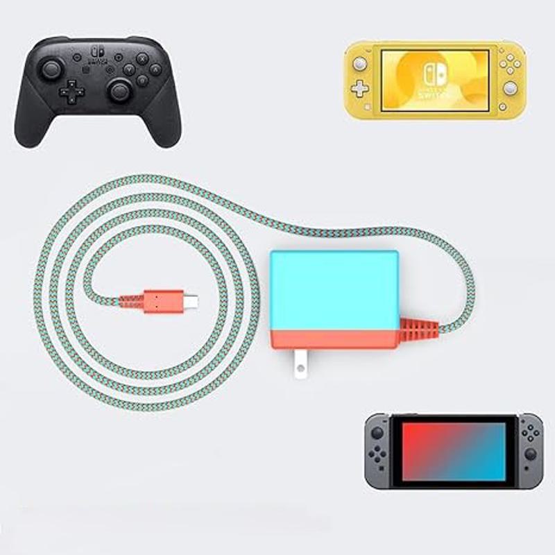 Replace Original 39W Type-C Fast AC Adapter Charger with 1.5m Cable 15V/2.6A Power Supply for Nintendo Switch/OLED/Controller