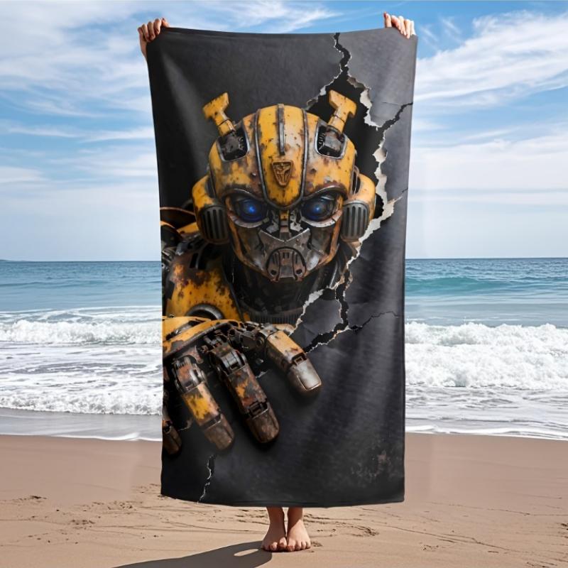1pc Transformers: Bumblebee Breakout Beach Towel, Quick-Dry Summer Beach Essential for Bedroom, Bath, Beach,Swimming, Party Gift