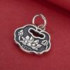 S925 Sterling Silver Lotus Pendant Charm - Chinese Style for DIY Beaded Bracelets, Necklaces, and Peace Lock Accessories