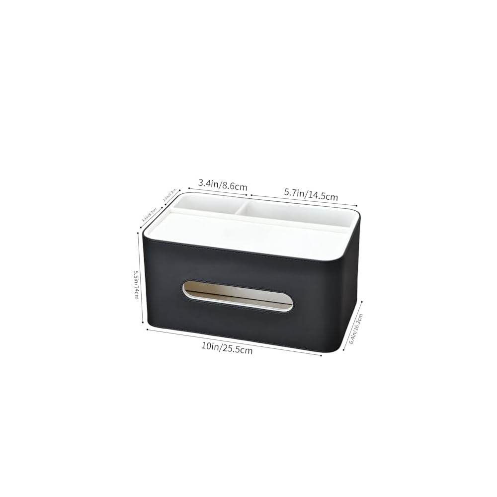 KINGFOM Tissue Case, Premium PU Leather, Desktop Storage Case, Remote Control Storage Box,