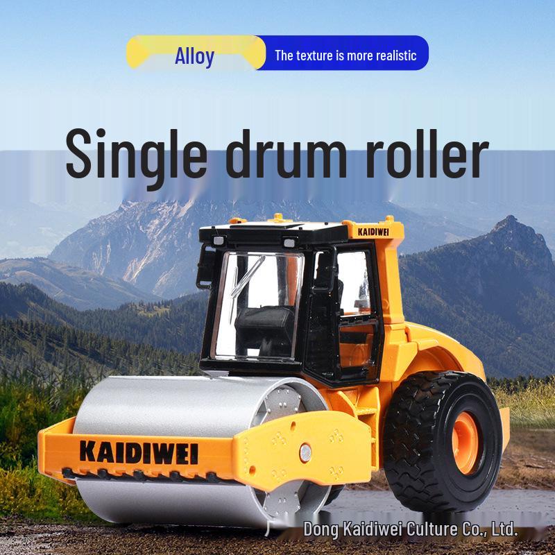 Kaidiewei Alloy Double Steel Wheel Road Roller Toy - Children s Bulldozer Model Gift.