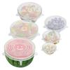 6PCS Food Preservation For Kitchen Accessory Adjustable Elastic Silicone Caps Sizes Household Kitchen Storage Organization Cover Home
