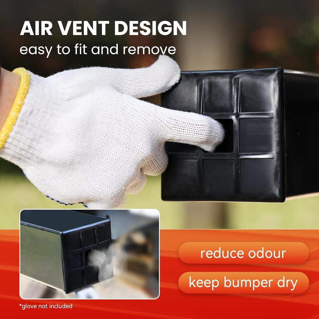 RV Bumper End Cap 2 Pack, 4” PE Camper Bumper End Cap, Easy To Tall And Remove, Ideal RV Parts And Accessories