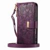 Floral Leather Wallet Case for Samsung Galaxy A05-A71 / S24-S25 series...with Detachable Shoulder Strap