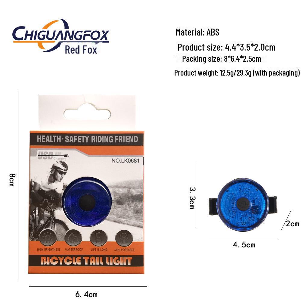 USB Rechargeable Colorful Dimming LED Mini Rear Taillight with Quick-Detach Feature