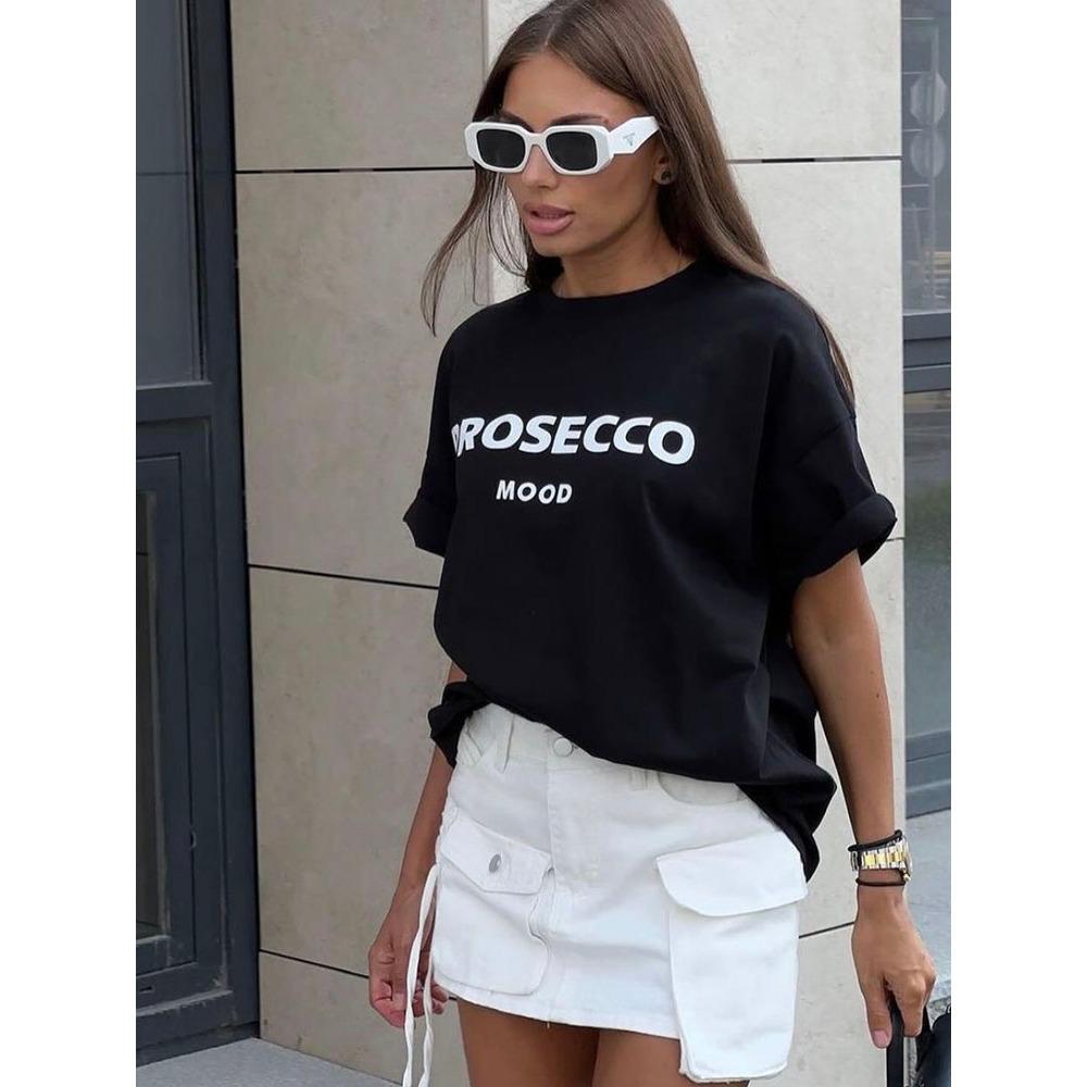 Hirsionsan Simpic Letter Printed T Shirt Women Summer New Cotton Soft Short Sleeve Tees Female Oversized Higt Street Gothic Tops