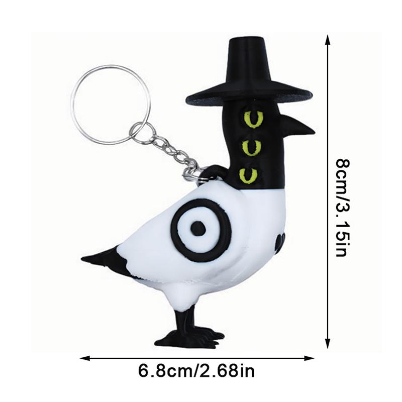 Kpop Demon Hunters Three Eyed Bird Magpie Keychain Pendant 3D Printed Anime Game Toy Doll Collection Animal Toy Bag Charm