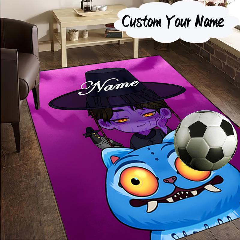 Custom Name K-Pop Tiger's Spirit Carpet, Chair Rug,Area Rug for Office Bedroom living rooms bedroom, Doormat decor Christmas fan gifts