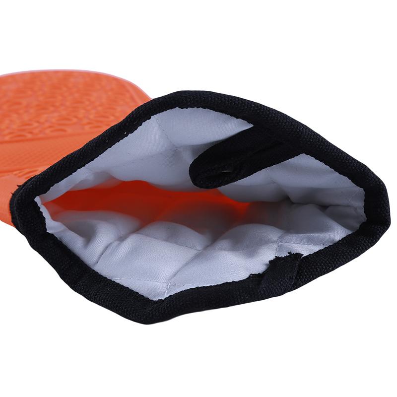 Baumwollhandschuh Diagonale Öffnung Verlängerte Lange Silikonhandschuhe Hand Mikrowellen-Isolierhandschuhe Küche und Haushaltsgeräte