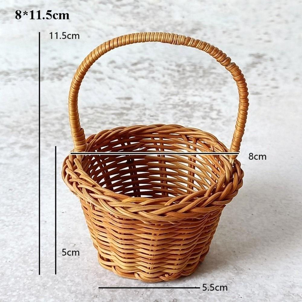 

with Handle Weaving Flower Basket Household Vegetable Fruit Flowers Holder Living Room Decoration 1