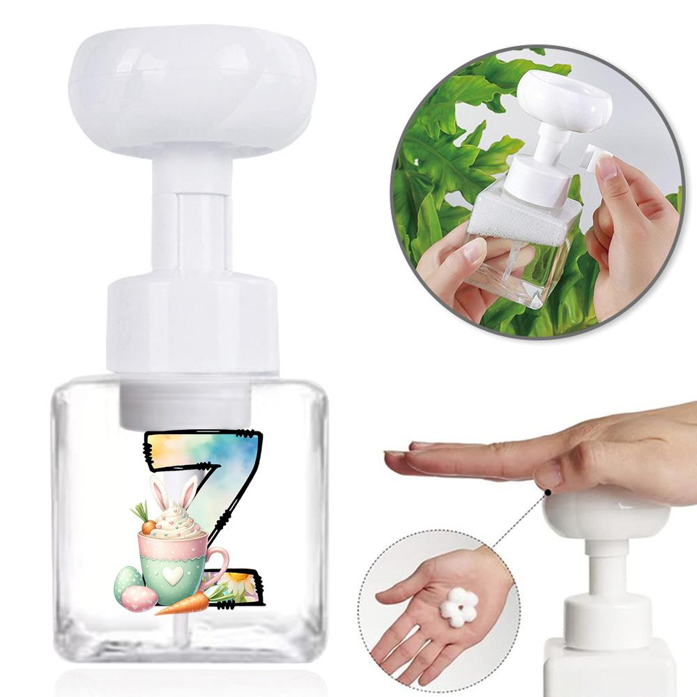 250ml Square Flower Foam Bottle 2026 Soccer Refillable Lotion Container Leakproof Travel Pump Bottle for Skincare Sports Fan Gif