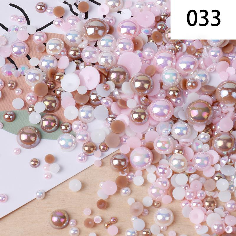 Yantuo 1000g Mixed Packaging Flat Back Pearls Resin Rhinestone Jelly Rhinestones Bulk Abs Loose Pearl for DIY Decoration