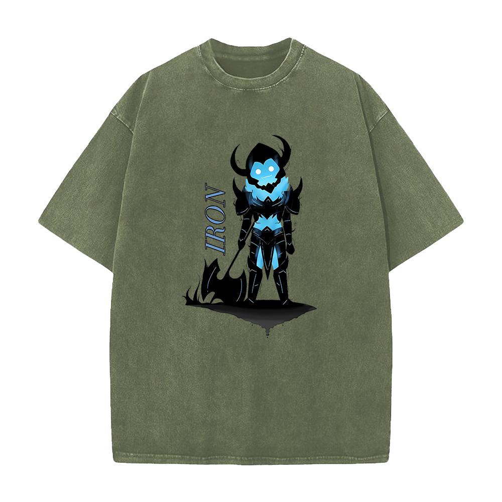 Anime Solo Leveling Sung Jin-Woo Ashborn Printed Tshirt Men Vintage Washed T-shirts Manga Cotton Tee Harajuku Male T Shirt