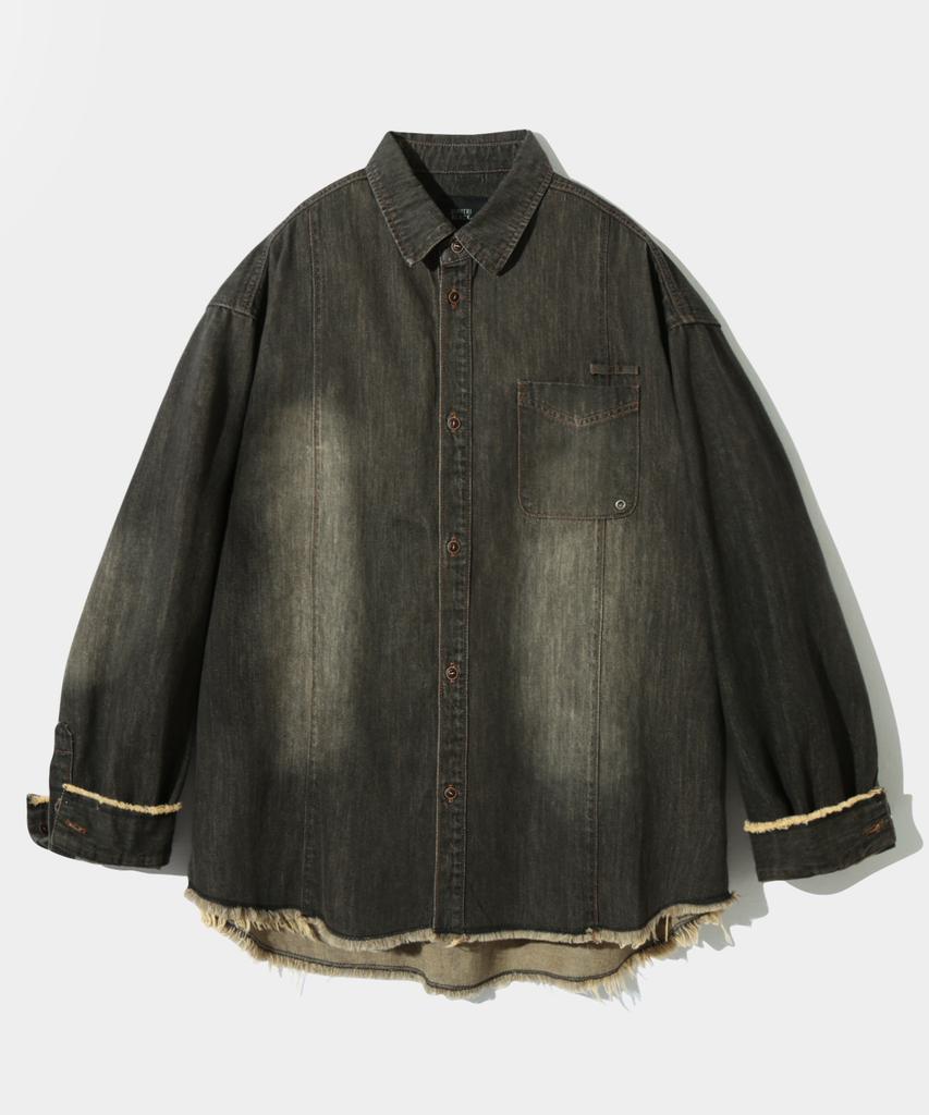 Dimiteulibeullaeg Cutoff Denim Work Shirt_Dust Black