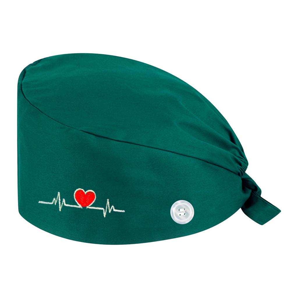 Fashion Solid Work Hat Casual Unisex Scrub Cap With Button