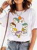 MINISO Disney Princess Female Clothes Snow White and The Seven Dwarfs Women's Trend Harajuku Short Sleeves Tshirt Women T-shirt