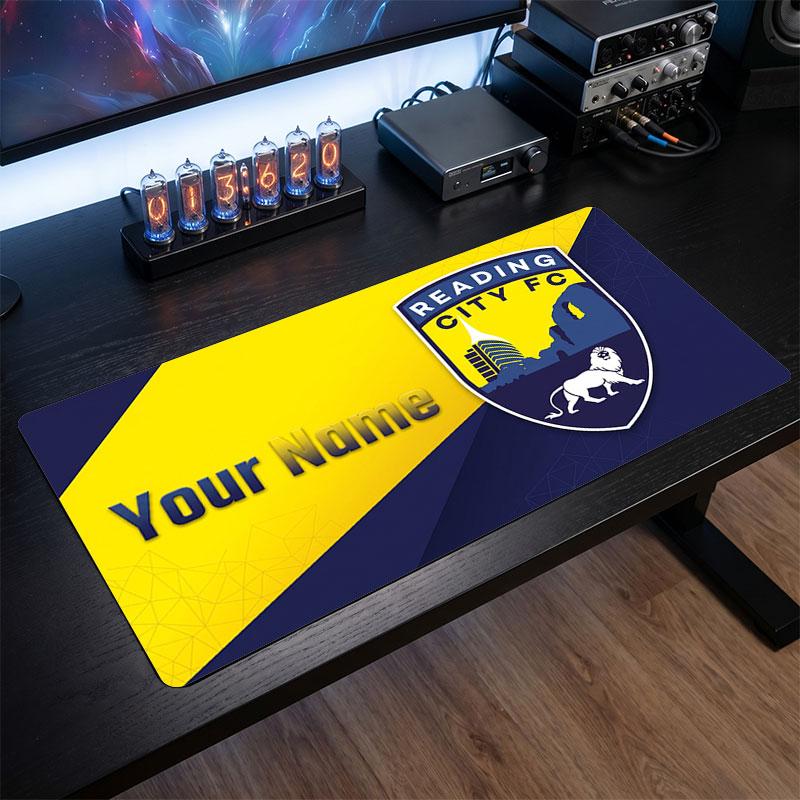Tapis de Souris Personnalisé Reading FC Grande Taille, Impression de Nom Personnalisé, Tapis de Bureau Antidérapant Logo Football Cadeau Gaming