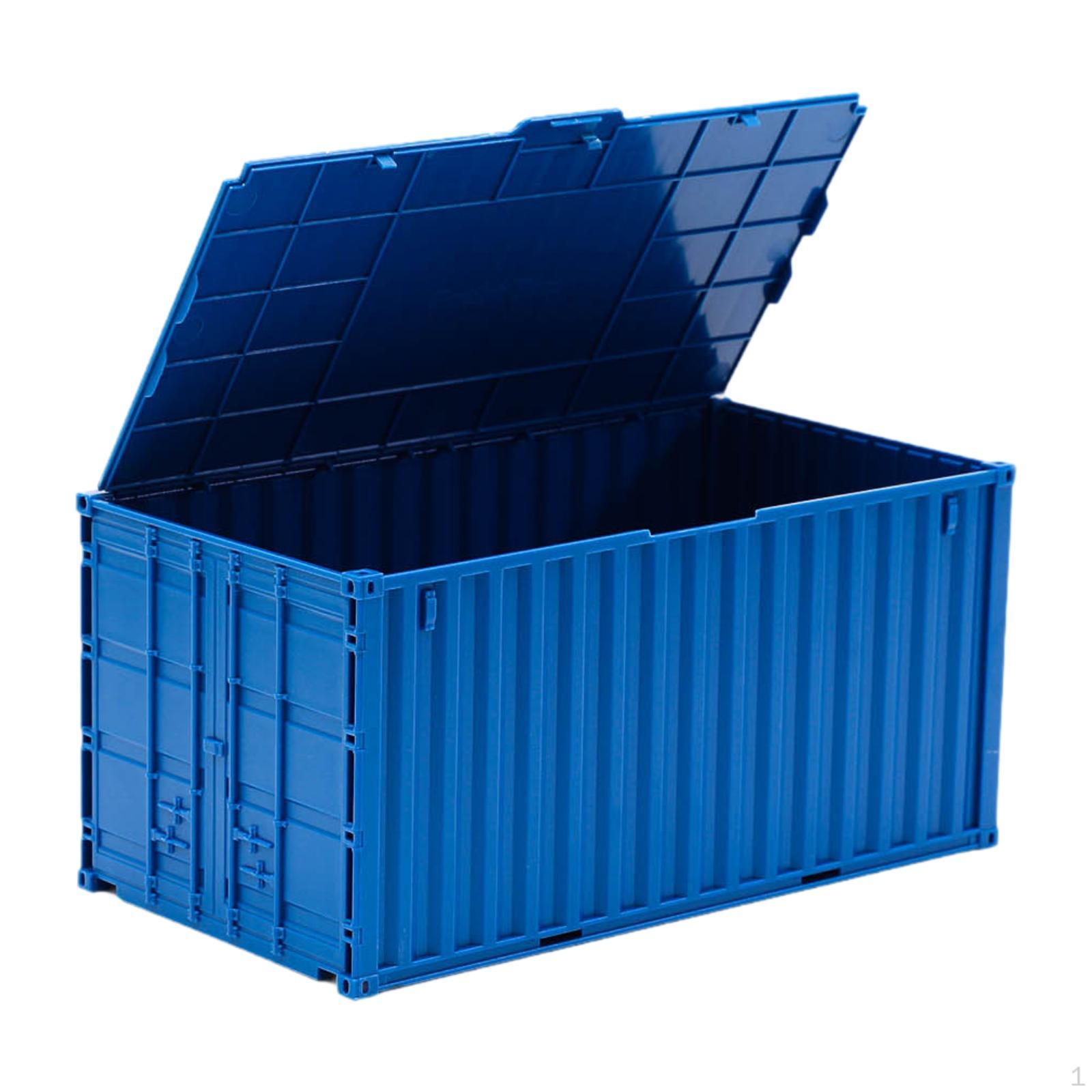 Miniature Container As A Small Storage Box in Industrial with Hinged Lid Made of PP for Desk Sea Blue