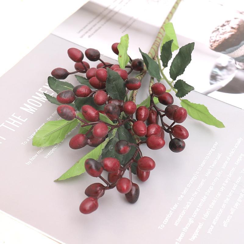 

38см Ягодная Искусственная Ветка Цветка Рождество Дом Свадьба Вечеринка Украшение Искусственные Фрукты Растения Реквизит для Фото DIY Декор Аксессуары