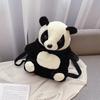 Girl Cartoon Panda Double Shoulder Backpack children's plush doll school bag women bag kindergarten school bag