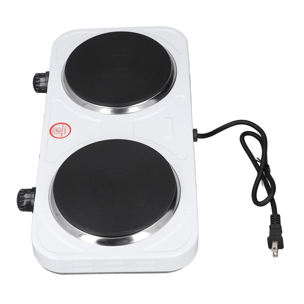 Electric Hot Plate 2000W Double Cooker Plate Countertop Electric Heater for Frying Boiling US Plug 1