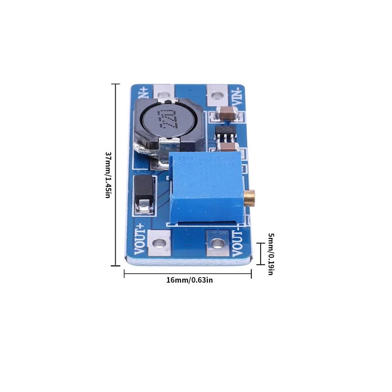 2pcs MT3608 Adjustable Boost Module DC-DC Step Up Converter Module 2A Max 2V-24V To 5V 9V 12V 28V Booster Power Supply Board