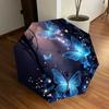 1pc Enchanted Blue Butterfly Garden Umbrella with Plastic Handle,Suitable for All Seasons Home Travel Outdoor UmbrellaDD136
