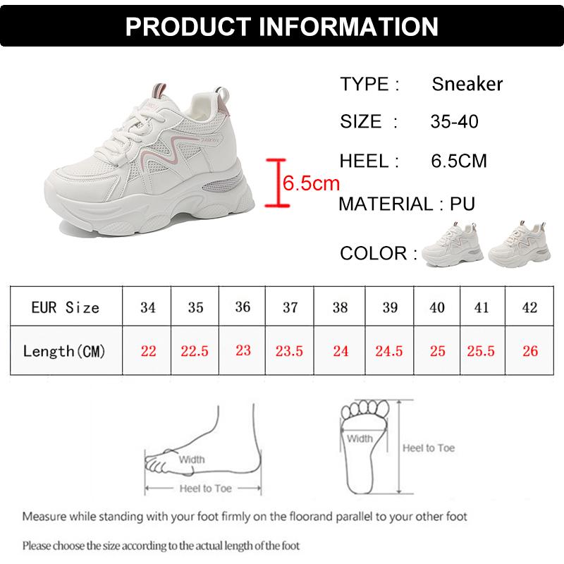 Fashion Breathable Thick Bottom Casual Sneakers Women Comfortable Lace Up Chunky Sport Shoes Woman Non Slip Platform Tennis Shoes Female