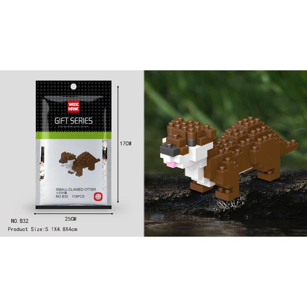 Mini Building Blocks 3D Animal Diamond Model Micro Bricks Dog Cat Bird Moose Wolf Panda Macaw Toys For Children Birthday Gifts