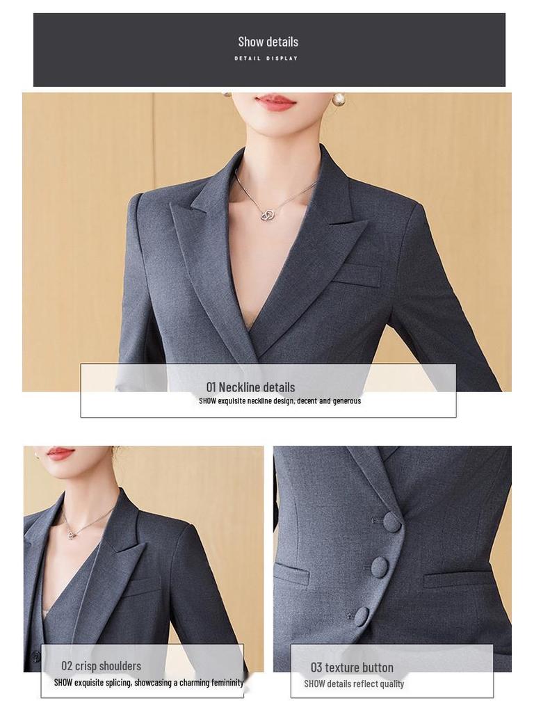 Wysokiej klasy jesienno-zimowy profesjonalny garnitur smart dla kobiet na podróże służbowe i wydarzenia formalne