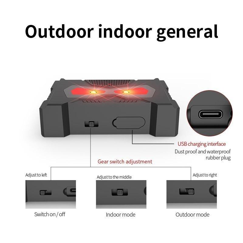 Waterproof Solar Ultrasonic Animal Repeller, Red White Flash Light Pest Repellent for Birds Mice Rodents