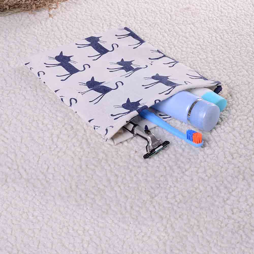 1pc Cute Cartoon Cotton Drawstring Shopping Bag Eco Reusable Folding Grocery Cloth Underwear Case Travel Home Storage Bag New