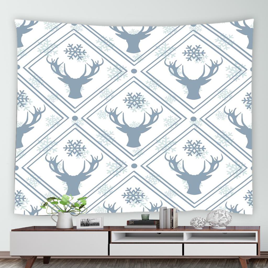 Cartoon Santa Claus Reindeer Snowman Pattern Tapestry Home Living Room Bedroom Wall Cloth Decoration Background Cloth Tapestry